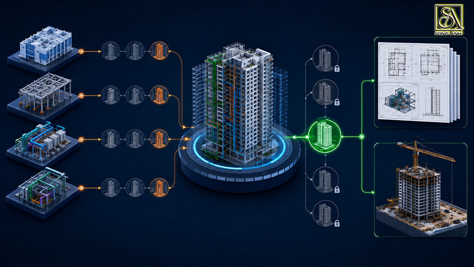 CDE kiểm soát phiên bản BIM và phát hành hồ sơ dự án cao tầng